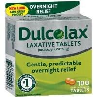 Dulcolax (con Bisacodilo) - 100 tabletas de (5mg)